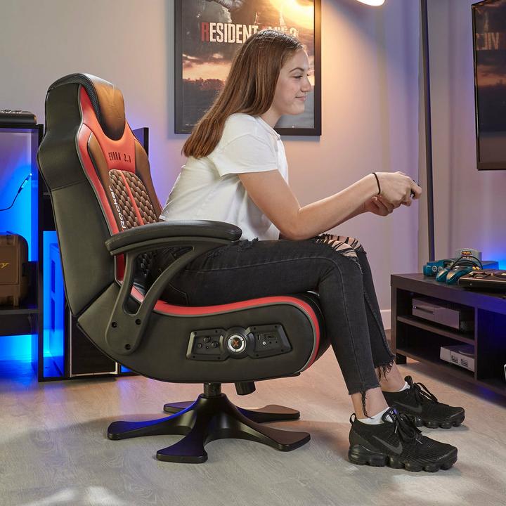 Produktbild X Rocker Chaise de jeu Evora 2.1 audio sans-fil Noire/Rouge