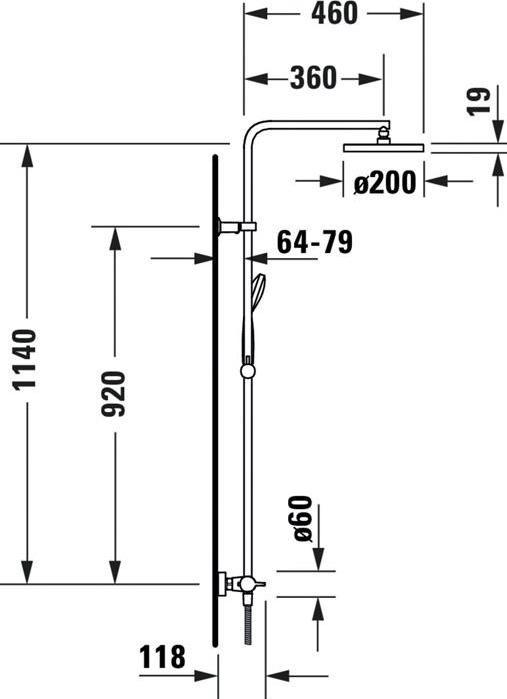 Immagine prodotto Duravit Sistema doccia B.1 con termostatico doccia cromo