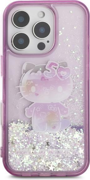 Actual product image Hello Kitty HKHCP16XL50PPU iPhone 16 Pro Max 6.9" fioletowy/purple hardcase Liquid Glitter 50TH Ann (Apple iPhone 16 Pro Max)