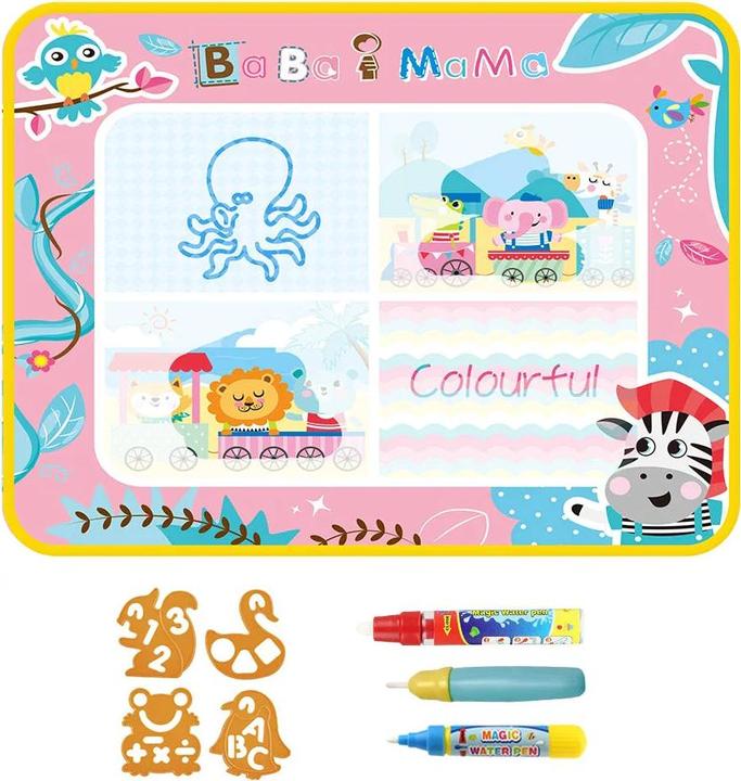 Activity Board Tappetino magico da disegno ad acqua per colorare e scarabocchiare, con penne magiche e lavagna