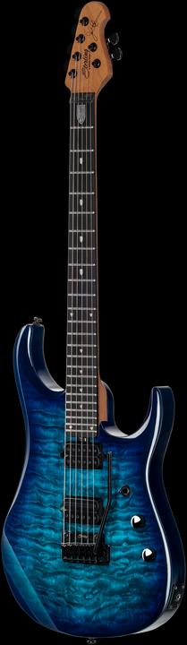 Immagine prodotto E-Gitarre, JP150, DiMarzio, Cerulean Paradise, Tasche (Chitarra elettrica, Acciaio inossidabile, Ebano, Top in acero spalted)