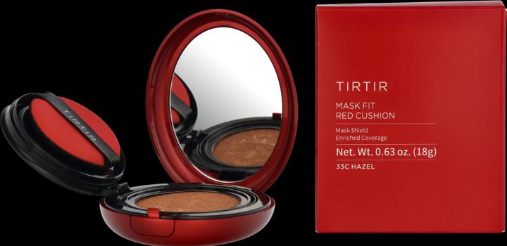 TirTir Mask Fit Red Cushion Foundation - Full Coverage, Weightless, Skin Fit (#33C Hazel)