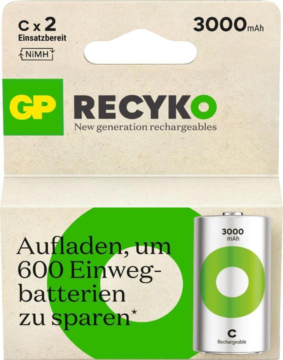 Actual product image GP Batteries Rechargeable batteries others (2 pcs., C, 3000 mAh)