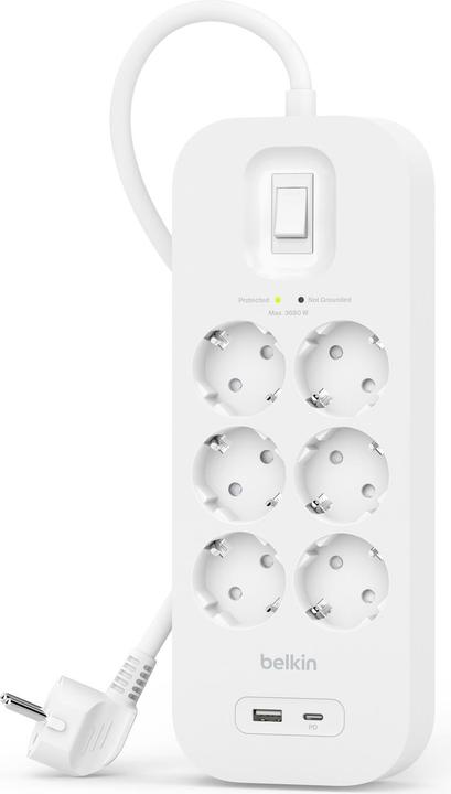 Actual product image Belkin Surgemaster surge protection (6 x, CEE 7/3, 2 m)