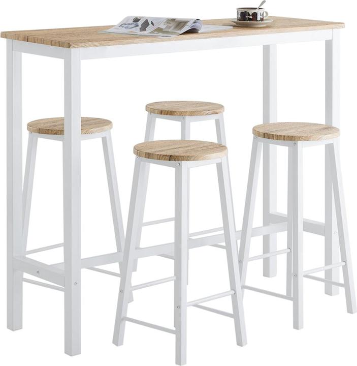 Produktbild SoBuy 5-teilig Bartisch mit 4 Stühlen (120 x 40 x 100 cm)
