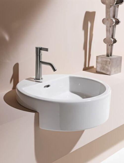 Produktbild Laufen Living City Halbeinbau-Waschtisch, mit Überlauf, 1 Hahnloch, 460x460mm, weiss (515 mm, 460 mm)
