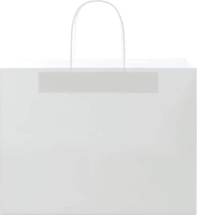 Immagine prodotto VidaXL Sacchetti di carta kraft 50 pezzi con manico bianchi 32x17x25 cm (Borsa da regalo, 50 x)