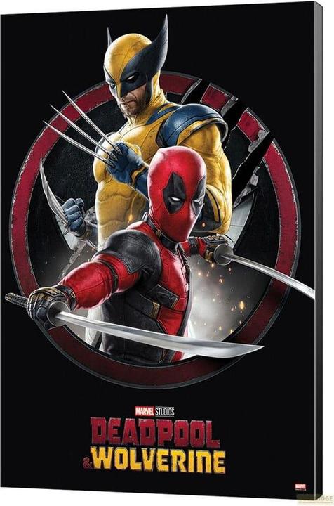Produktbild Semic Marvel Holzdruck Deadpool & Wolverine 01 Action 35 x 50 cm