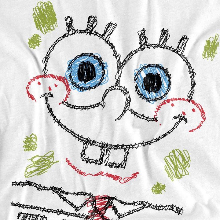 Actual product image Spongebob Squarepants Unisex Adult Scribble Smile T-Shirt (M)