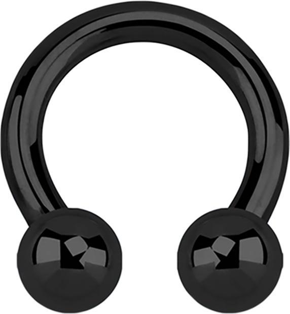 Immagine prodotto Star Piercing Barbell circolare filetto interno nero con due sfere (senza ottone, Acciaio chirurgico 316L)