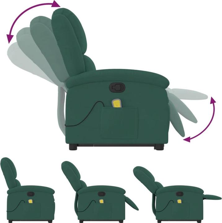 Actual product image VidaXL Massage chair with stand-up aid velvet