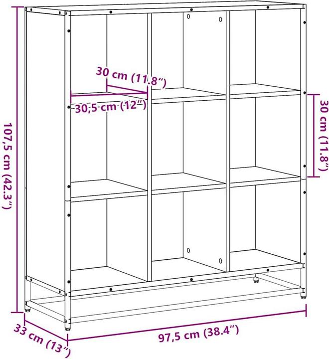 Image du produit VidaXL Bibliothèque Étagère sur pied Étagère de bureau Étagère de rangement Chêne fumé