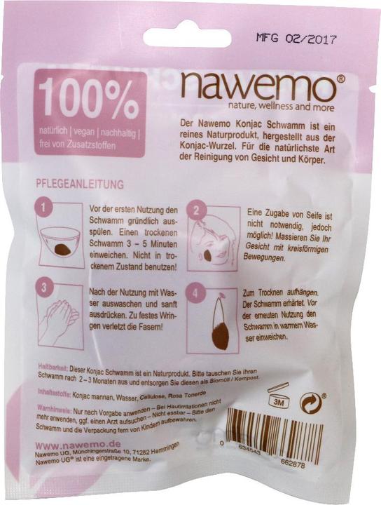 Actual product image Nawemo Konjac Sponge Pink clay (Foam, 498.67 ml)