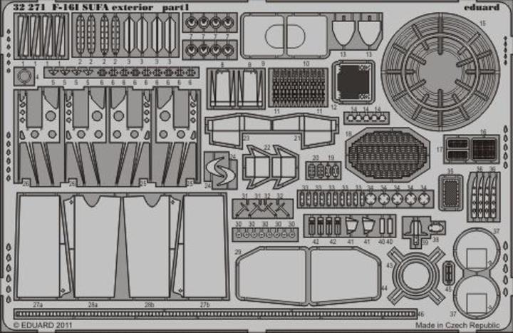 Actual product image Eduard F-16l SUFA exterior for Academy
