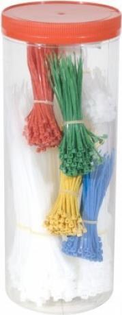 Tecline Cable tie assortment, 850 pieces assorted colours Range of mixed colour cable ties in a (850 pcs.)