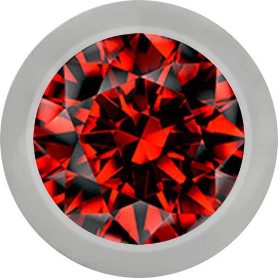 Produktbild Star Piercing Kugel silber mit Kristall rot (ohne Messing, Titan G23)