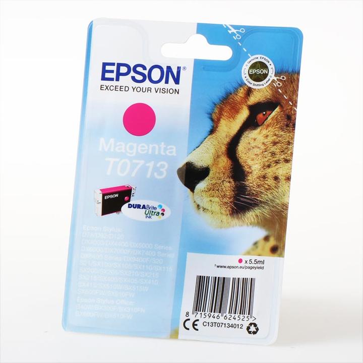 Image du produit Epson T0713 Encre Guépard, résistante aux taches et à l'eau (Singlepack) magenta (M)