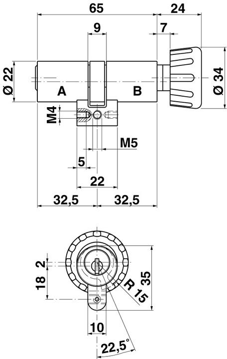 Produktbild Kaba Drehknopfzylinder (Profilzylinder)