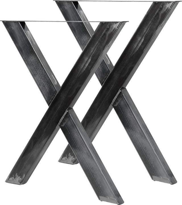 Actual product image Wiltec Table legs set X-profile 72x60cm lacquered steel table runners Table frame
