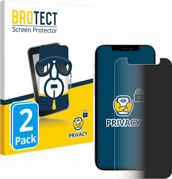 Produktbild BROTECT Sichtschutzfolie Anti-Spy Privacy Folie Blaulicht-Schutz (2 Stück, Apple iPhone 12 mini)