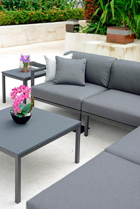Actual product image Jardin Confort Arolla Coussin déco Outdoor 40x40cm laminé gris clair (40 x 40 x 12 cm)