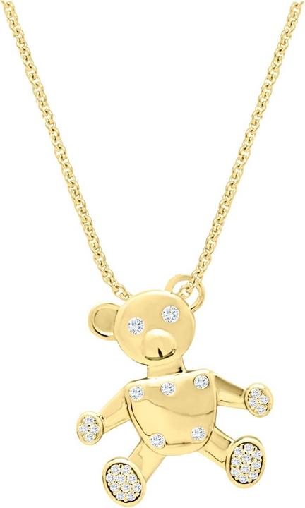 Actual product image Candy Teddy bear necklace, 925 sterling silver, gold-plated (925 sterling silver, 925 Sterling silver, 18k gold-plated, 38 - 41 cm)