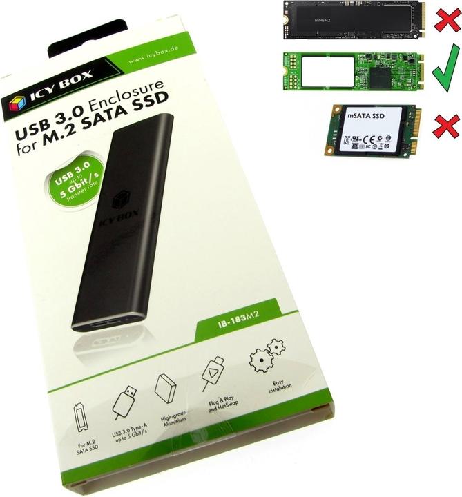 Produktbild Icy Box Ib-183m2 (M.2 2242, M.2 2260, M.2 2280)