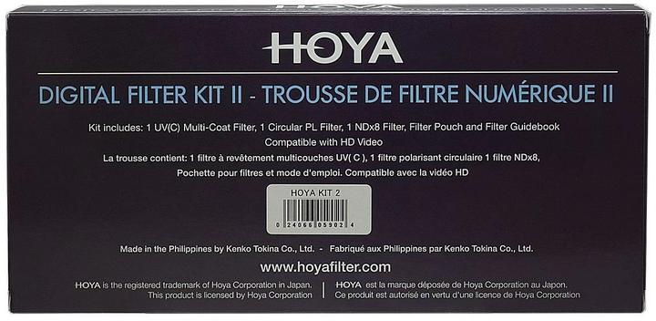 Image du produit Hoya Digital Filter Kit II (UV, CIR-PL & ND8) Filterset (37 mm, Filtre UV, Filtre gris neutre, Filtre polarisant, 37 mm)