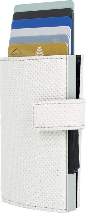 Ögon Design Ã -Gon Kartenhalter Kaskade Snap 7 x 2,2 cm Aluminium/Leder weiss