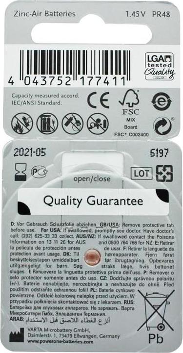 Produktbild Rayovac Hörgerätebatterie H13MF Nr. 13 PR48 Extra Advanced, 310mAh 6 Stück im Blister (6 Stk., PR48, 310 mAh)