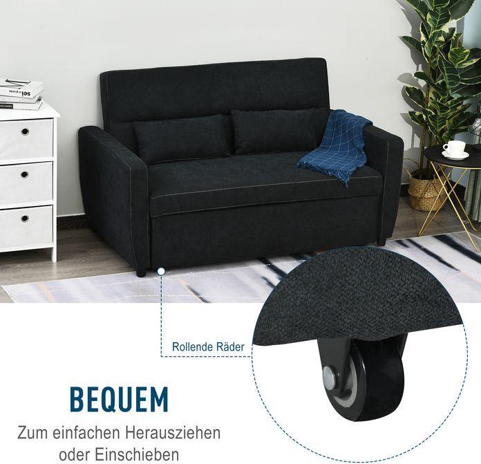 Image du produit Swisshandel24 Canapé-lit, Canapé pliant, Canapé en tissu 2 places, Canapé-lit, Canapé avec fonction sommeil (Canapé-lit, 2 places)