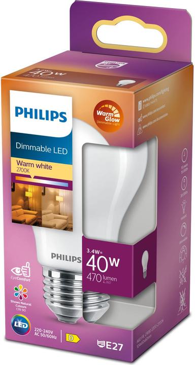 Actual product image Philips LED EyeComfort (E27, 3.40 W, 470 lm, 1 x, D)