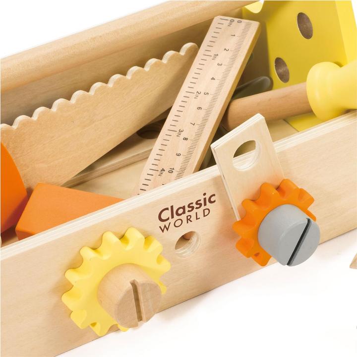 Actual product image Classic World Wooden carpentry set with tool box, 18dl