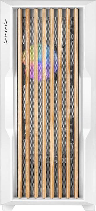 Actual product image Azza Guardian 520WW GAMING Miditower White RGB wooden grille retail (ITX, mATX, ATX)
