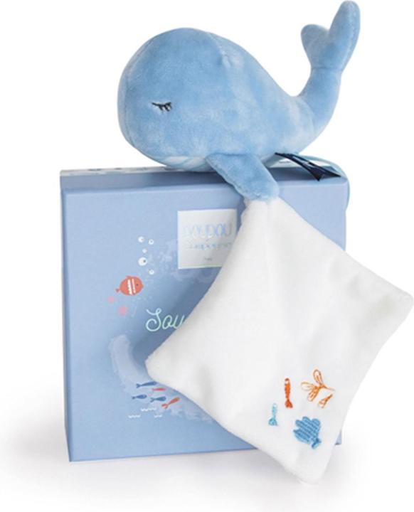 Actual product image Doudou et Compagnie Whale with cuddle cloth, blue 15cm (MQ2) **