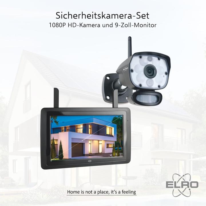 Produktbild Elro CZ60RIPS Draadloze 1080P HD Beveiligingscamera Set - Met 9 inch monitor en App
