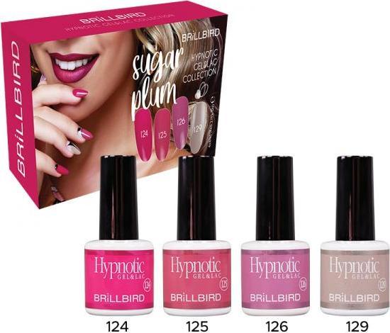 BrillBird Sugar Plum Hypnotic gel&lac set 4x8ml (Gel-Effekt Nagellack)