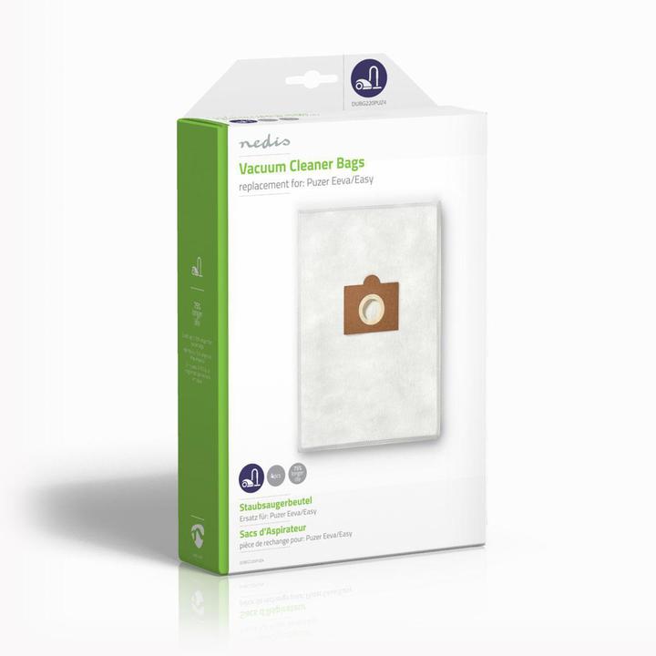 Produktbild Nedis Staubsaugerbeutel 4 Stück Stück Synthetik Meist verkauft für: Puzer Eeva/Easy Weiss Weiss (4 x)