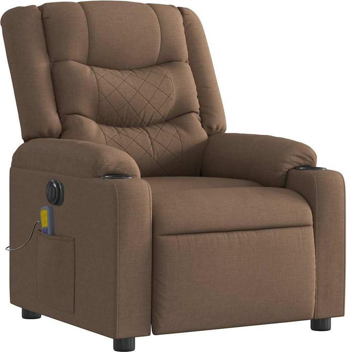 VidaXL Massagesessel Elektrisch Braun Stoff
