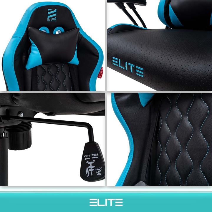 Produktbild Elite Gaming Stuhl, Schwarz-blau