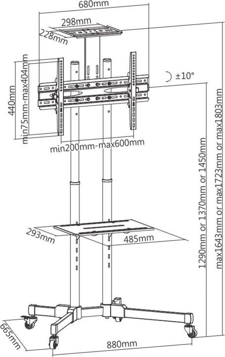 Produktbild Value Rollständer (Universal, 70", 50 kg)