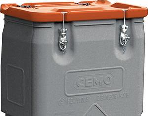 Cemo Gefahrgut Box mobil 170 Liter Box grau Deckel orange