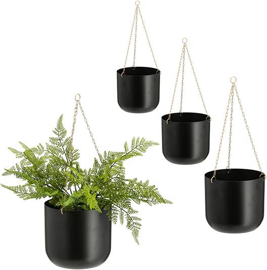 Produktbild Casativo Blumenampel Metall, schwarz, 3er Set (21 cm)
