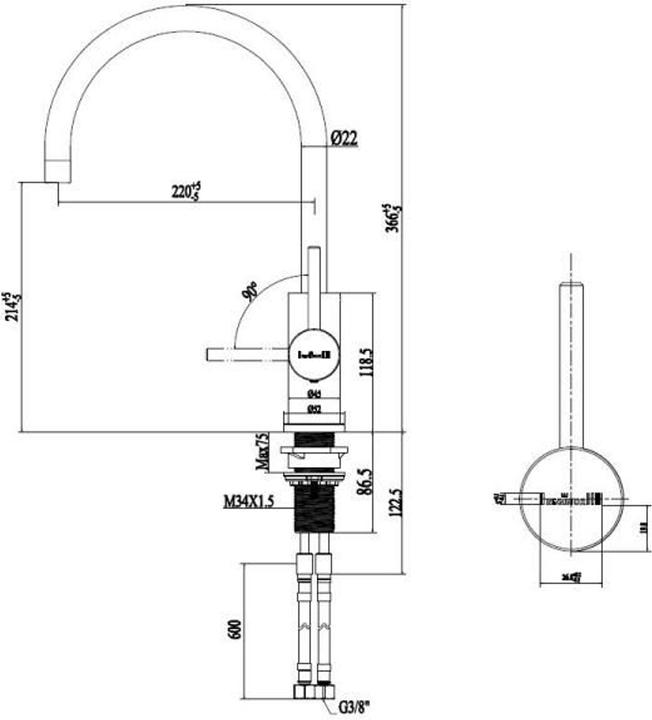 Actual product image Reginox Stainless steel fitting, Spring 22x36.5 R31780