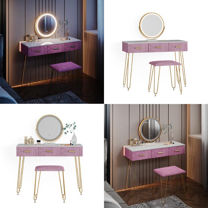 Actual product image Vicco Layla with stool and lighting (100 x 40 x 79 cm)