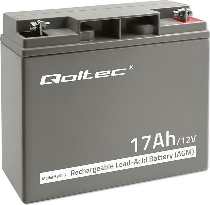 Produktbild Qoltec 53046 AGM Batterie | 12V | 17Ah | max. 255A (12 V, 17 Ah)