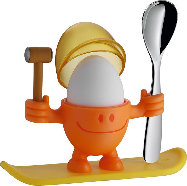Eierbecher mit Löffel lustiger Eierbecher Kinder Kunststoff McEgg orange (1 x)