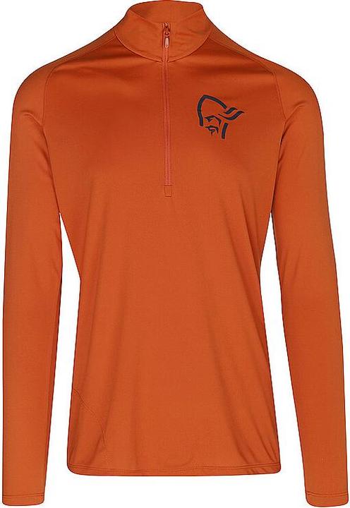 Norrøna Radtrikot Norrona Fjora Equaliser LS Zip Top - rooibos tea/indigo night (M)
