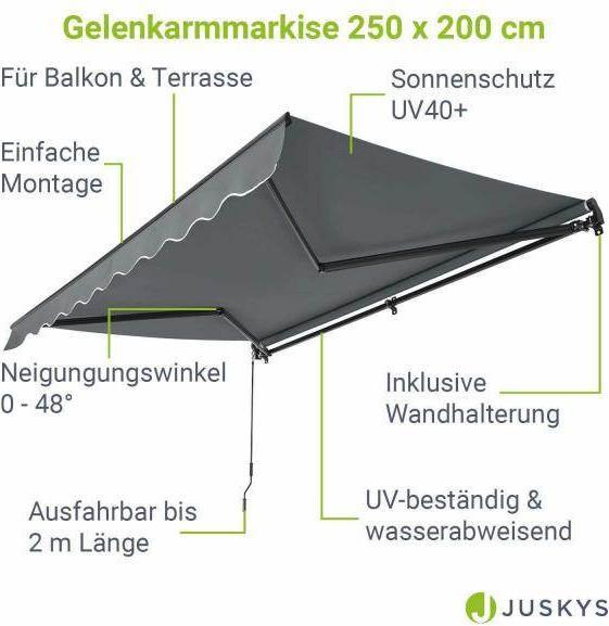 Actual product image Juskys Gelenkarmmarkise (2 m)