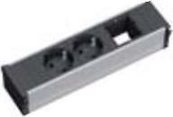 Produktbild Bachmann 912.045 - 0,1 m - 2 AC-Ausgänge - Aluminium - Schwarz - Grau - 217 mm - 1 Stück( (2 x, CEE 7/3, BS 1363, 0.10 m)